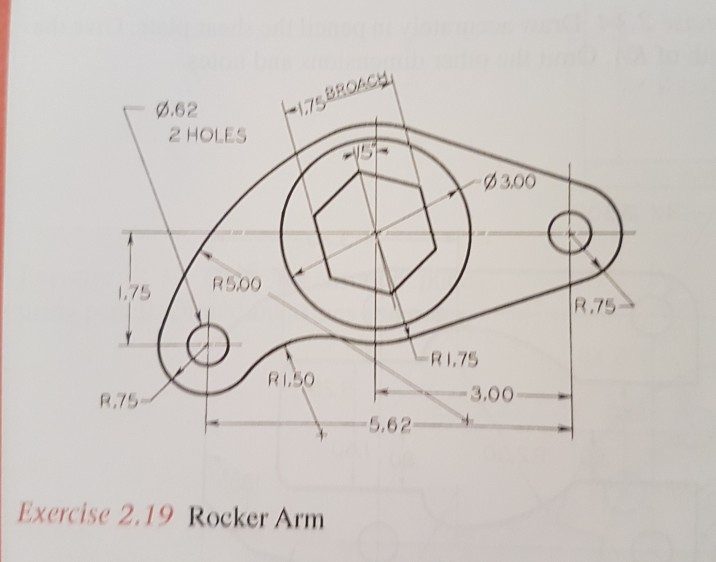 Solved PART B50 Draw the Rocker Arm Exercise 2.19 page 104