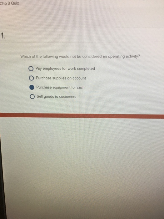 Solved Chp 3 Qulz 1. Which of the following would not be