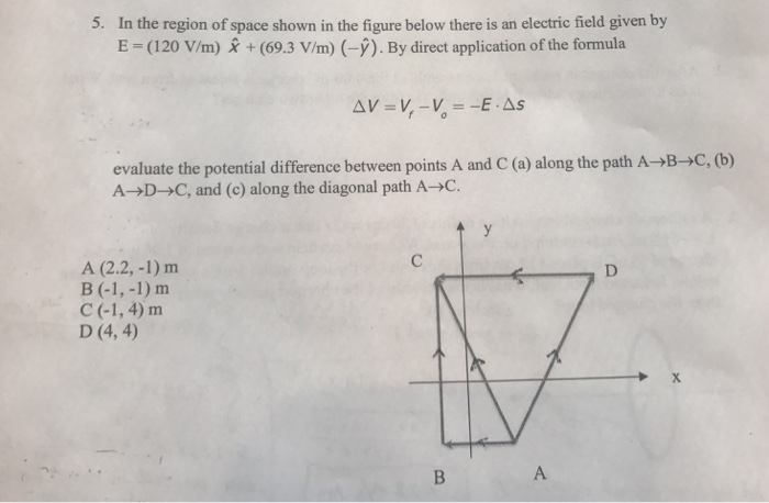 Solved 5. In the region of space shown in the figure below | Chegg.com