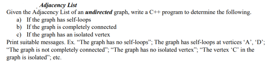 Solved Adjacency List Given the Adjacency List of an | Chegg.com