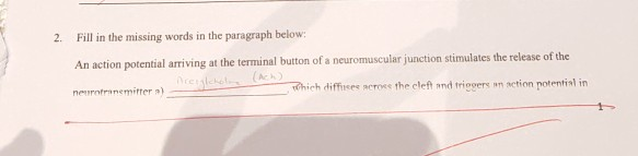 Solved 2 Fill In The Missing Words In The Paragraph Below Chegg