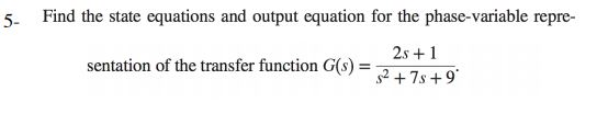 Solved 5. Find the state equations and output equation for | Chegg.com