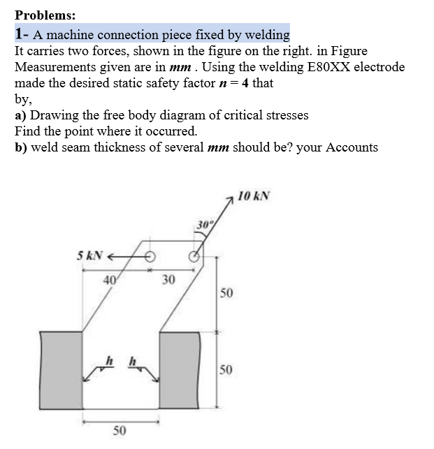 Solved Problems: 1- A Machine Connection Piece Fixed By | Chegg.com