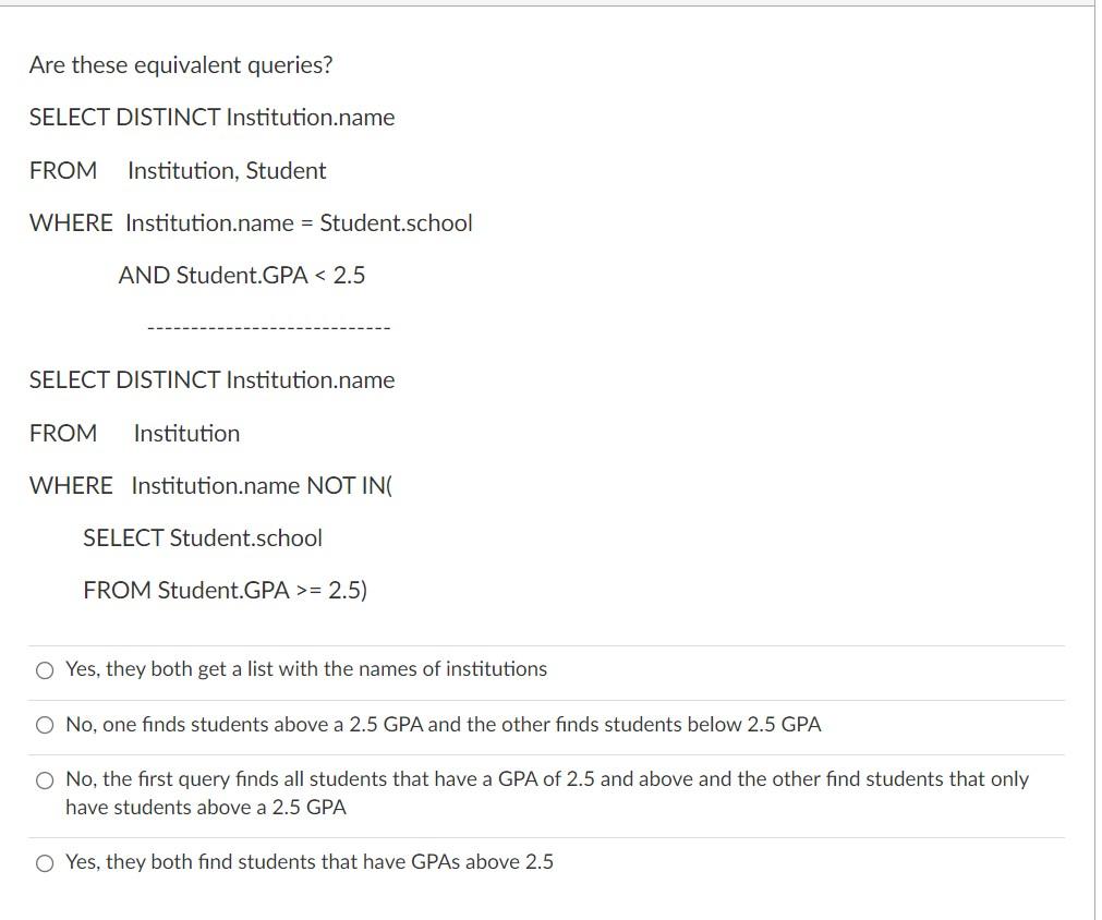 Solved Question 2 2 pts What is the difference between a