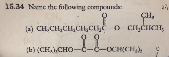 Solved 15.34 Name the following compounds: CH3 (a) CH | Chegg.com