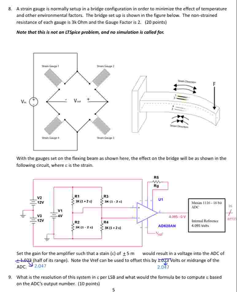 Solved A strain gauge is normally setup in a bridge | Chegg.com