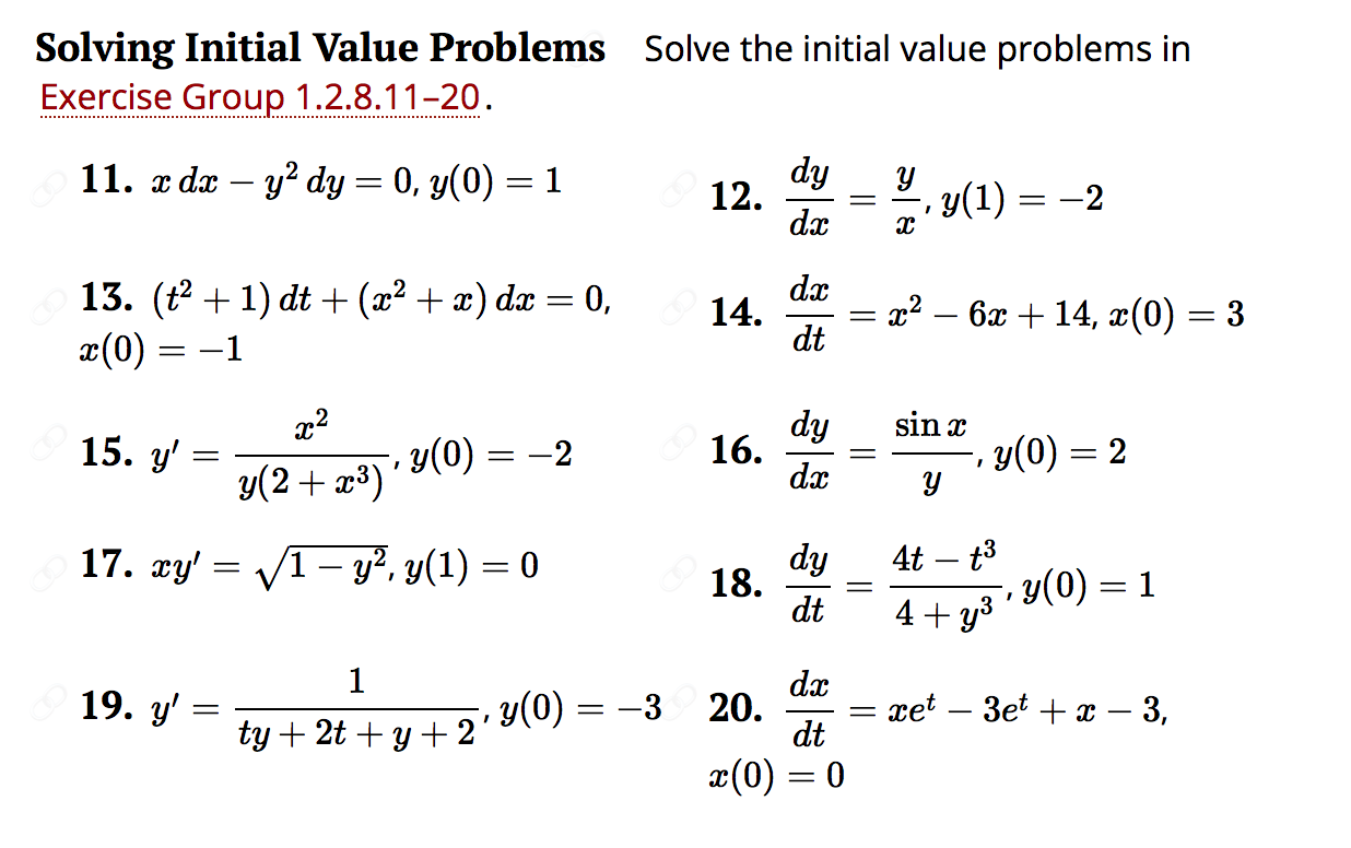 Solved Solving Initial Value Problems Solve The Initial Chegg