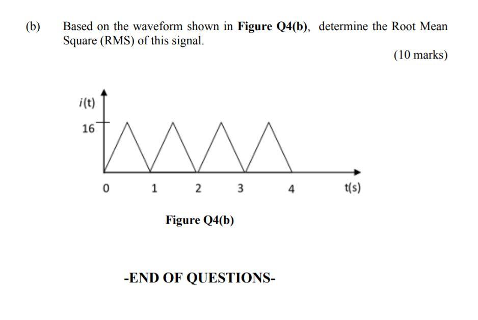 Solved (b) Based On The Waveform Shown In Figure Q4(b), | Chegg.com