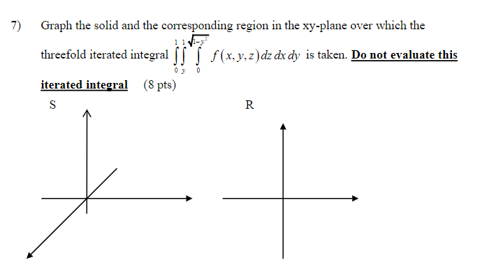 Solved 7) Graph the solid and the corresponding region in | Chegg.com