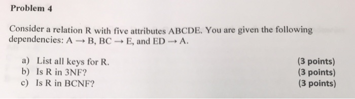 Solved Problem 4 Consider A Relation R With Five Attributes Chegg