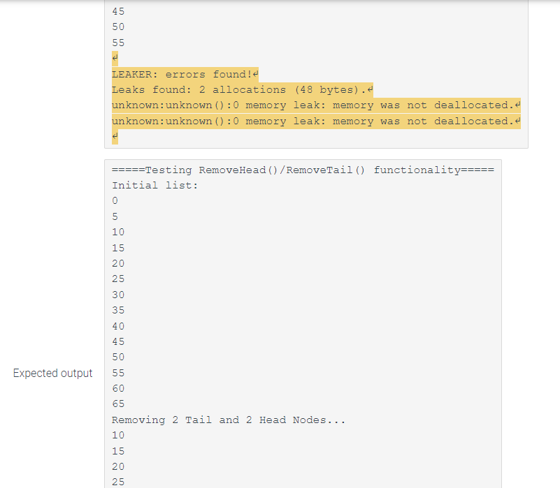 Solved I need help my code here. It has memory leaks and I | Chegg.com