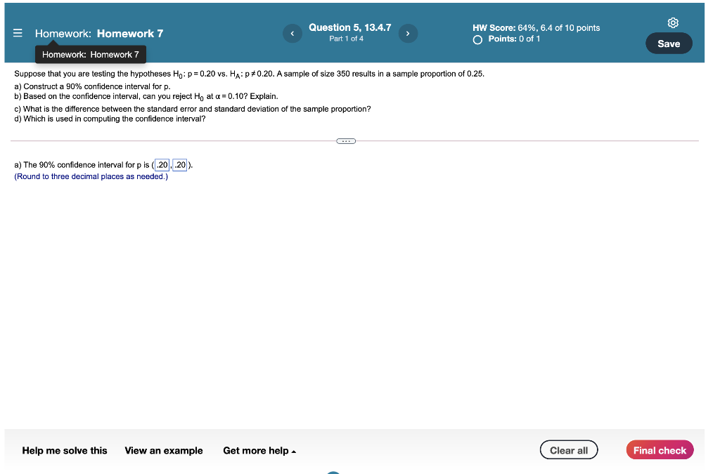 Solved Homework Homework 7 Question 5 13 4 7 Part 1 Of 4 Chegg