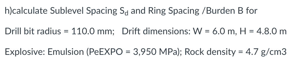 h)calculate Sublevel Spacing Sd and Ring Spacing | Chegg.com