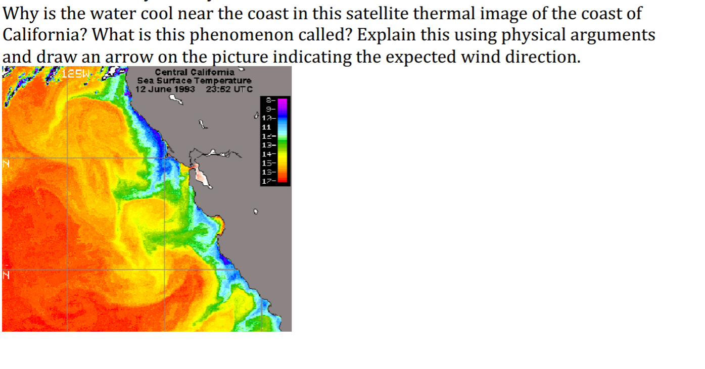 Solved Why is the water cool near the coast in this