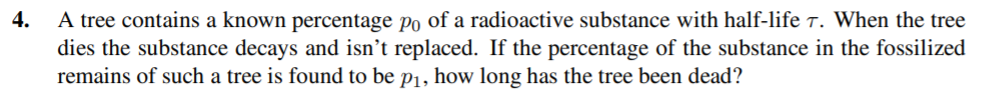 Solved 4. A tree contains a known percentage po of a | Chegg.com
