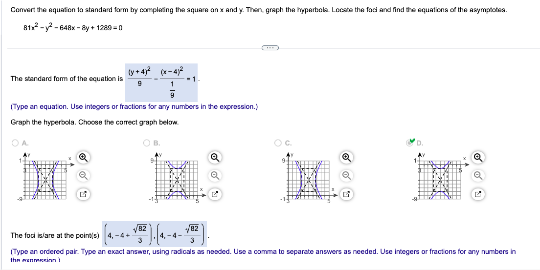 Solved Convert the equation to standard form by completing | Chegg.com