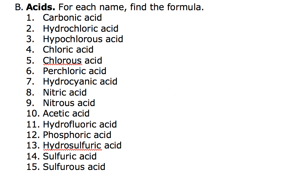 Solved A. Ionic Compounds. For each name, find the formula. | Chegg.com