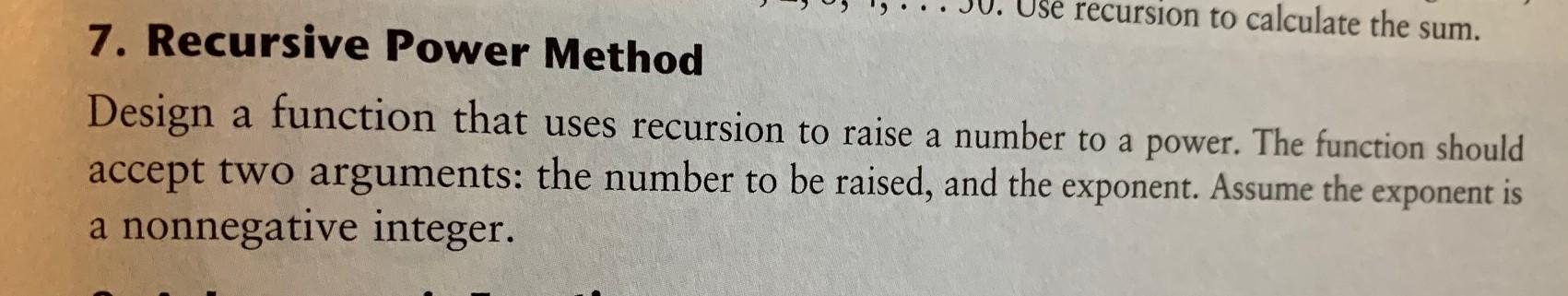 Solved Use recursion to calculate the sum. 7. Recursive | Chegg.com