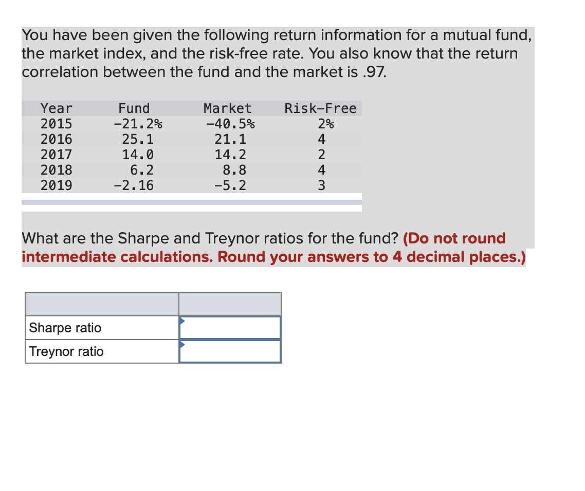 Solved You Have Been Given The Following Return Information | Chegg.com