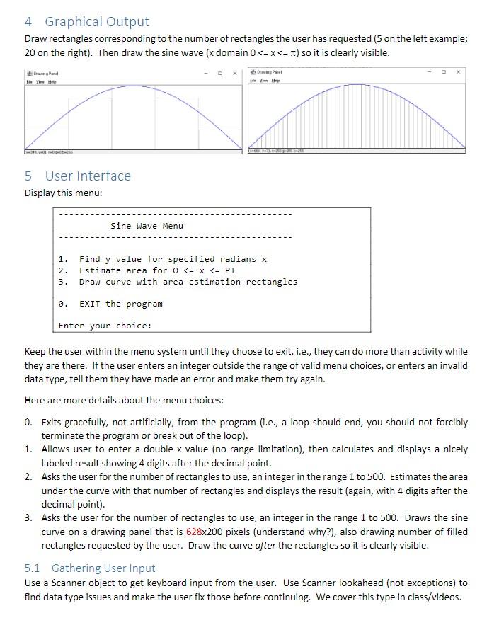 705px x 890px - Project 3: Area Under Curve: Sine Wave 1 Objective In | Chegg.com