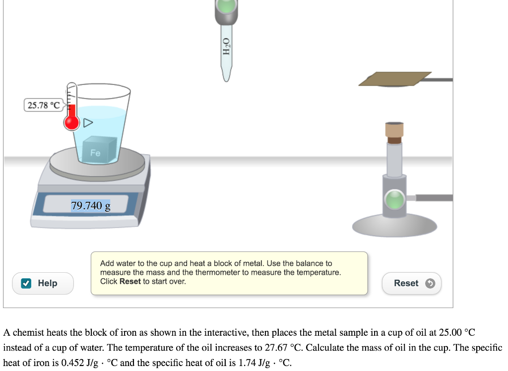 Solved A Chemist Heats The Block Of Iron As Shown In The Chegg Com