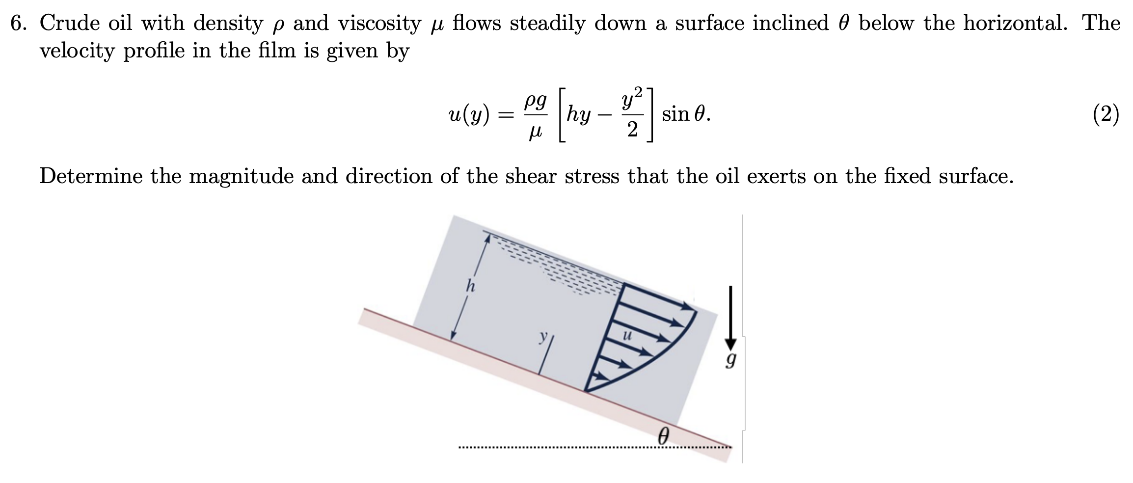 Solved 6. Crude oil with density p and viscosity u flows | Chegg.com