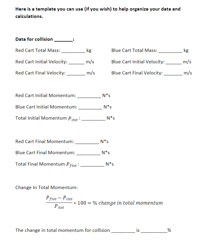 Solved Lab 3 Cart Collision Lab Part 1 You will be