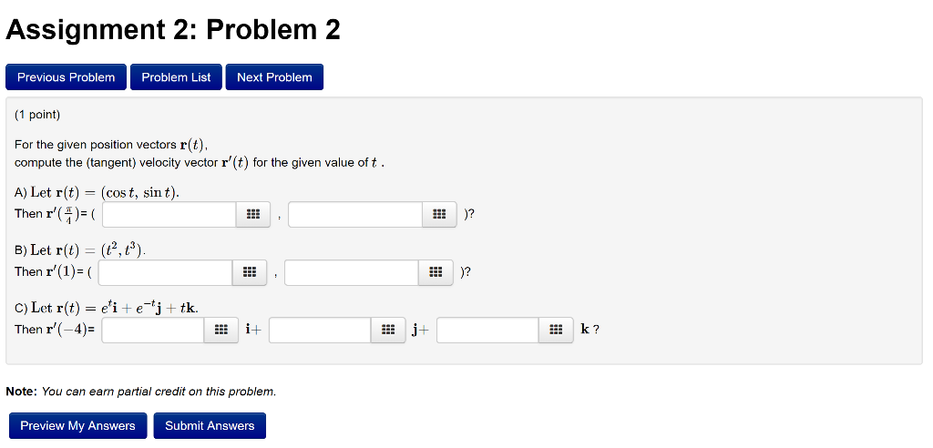 Solved Assignment 2: Problem 2 Previous Problem Problem List | Chegg.com