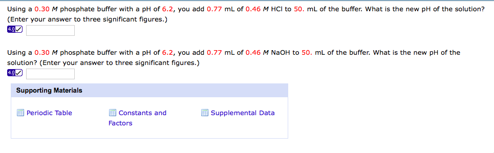 Solved Using a 0.30 M phosphate buffer with a pH of 6.2, you | Chegg.com