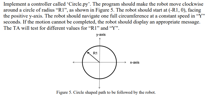 Solved Implement a controller called Circle.py'. The program | Chegg.com