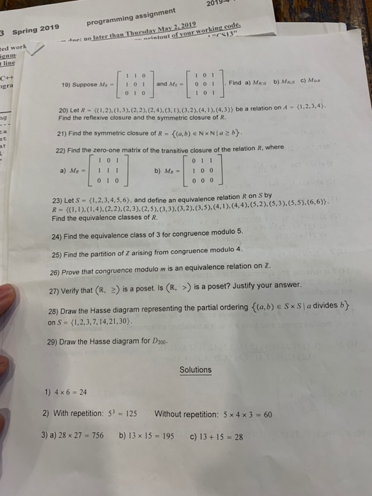 Solved 2019 programming assignment 3 Spring 2019 ed work | Chegg.com