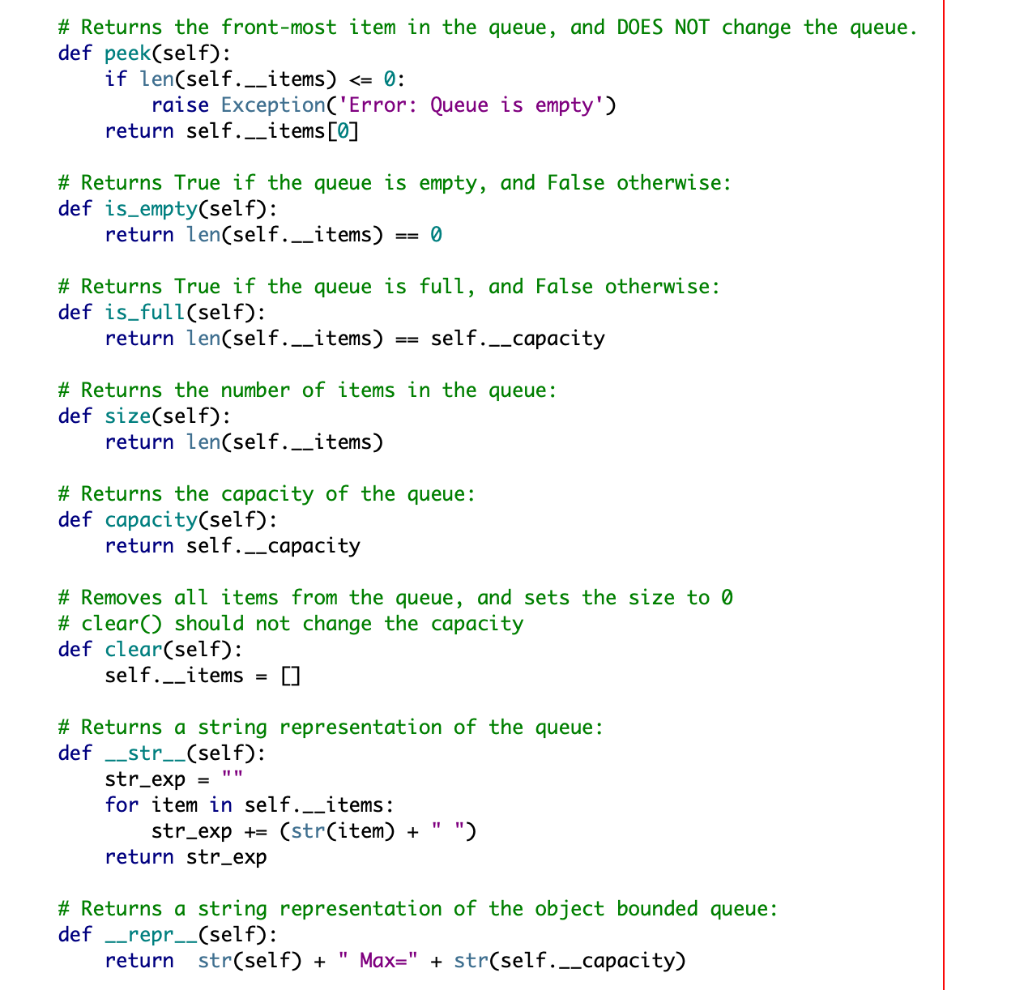Exercise 1: Complete the Bounded and Circular Queue | Chegg.com