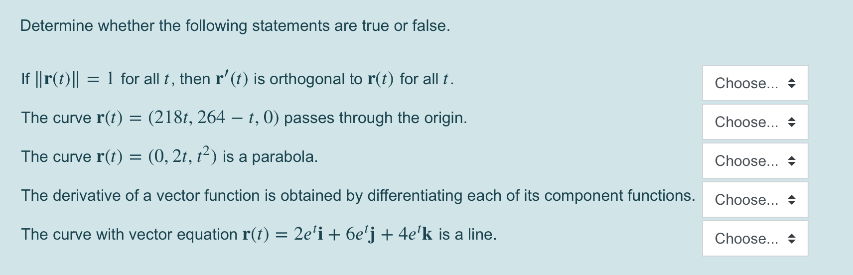 Solved Determine whether the following statements are true | Chegg.com