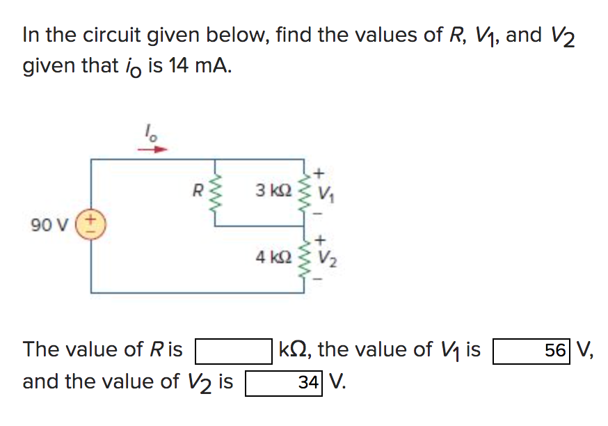 Solved In The Circuit Given Below, Find The Values Of R, V1, | Chegg.com