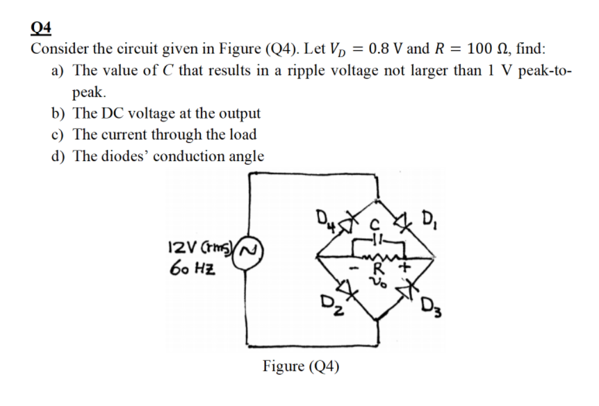 Solved 04 Consider the circuit given in Figure (Q4). Let Vj | Chegg.com