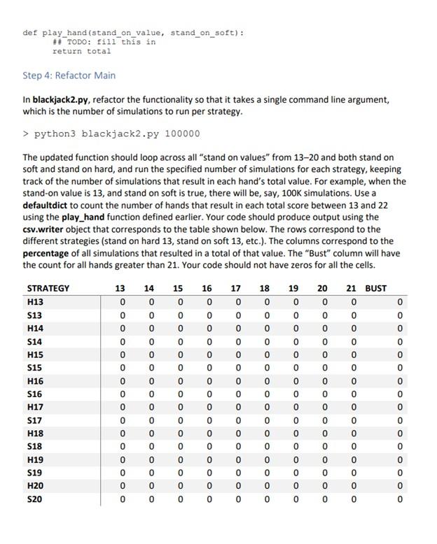 Solved Preparation Copy blackjack.py from Week 3 to a new | Chegg.com
