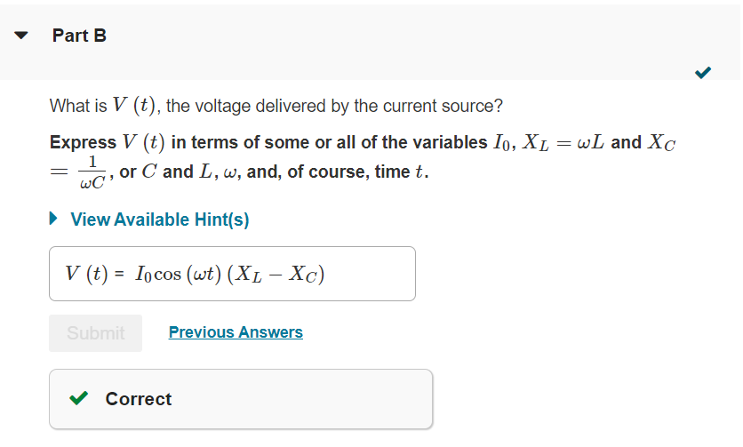 Solved Learning Goal To understand why a series LC circuit