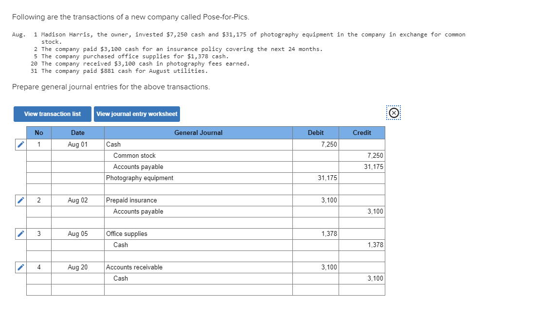 Following Are The Transactions Of A New Pany Chegg 