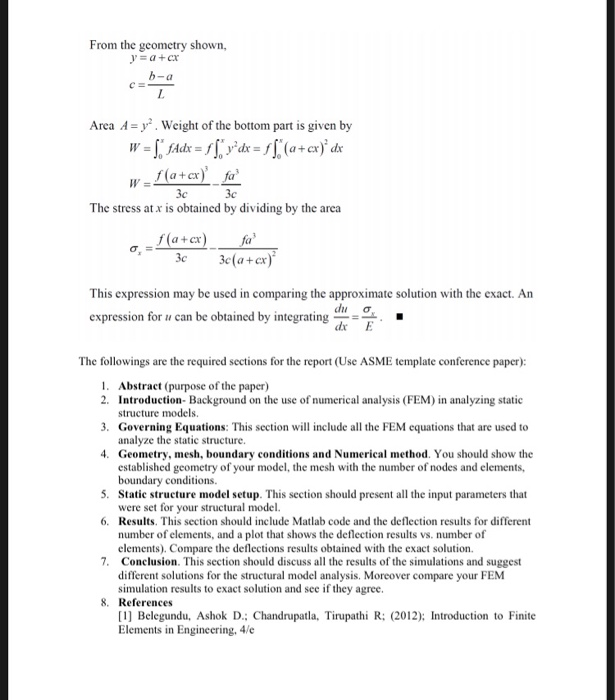 This project presents a finite element simulation chegg
