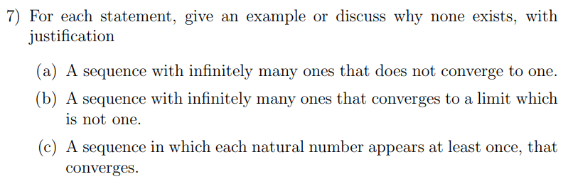 Solved 7) For each statement, give an example or discuss why | Chegg.com