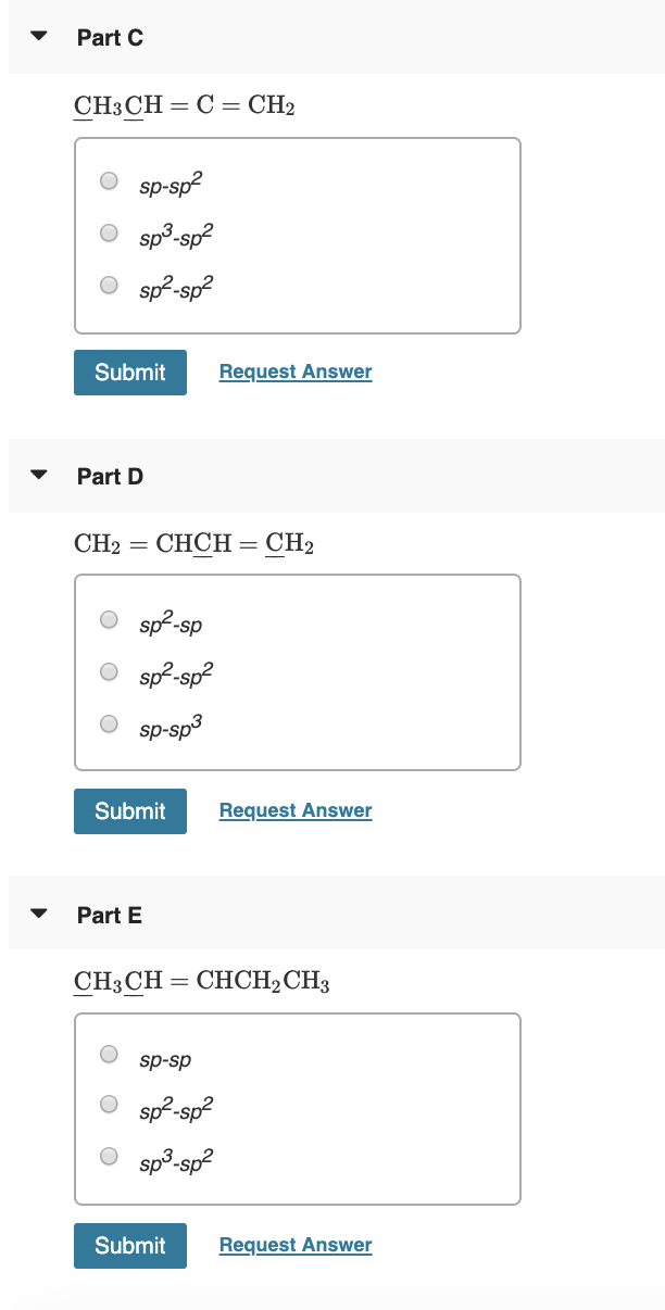 Solved What hybrid orbitals are used to form the | Chegg.com
