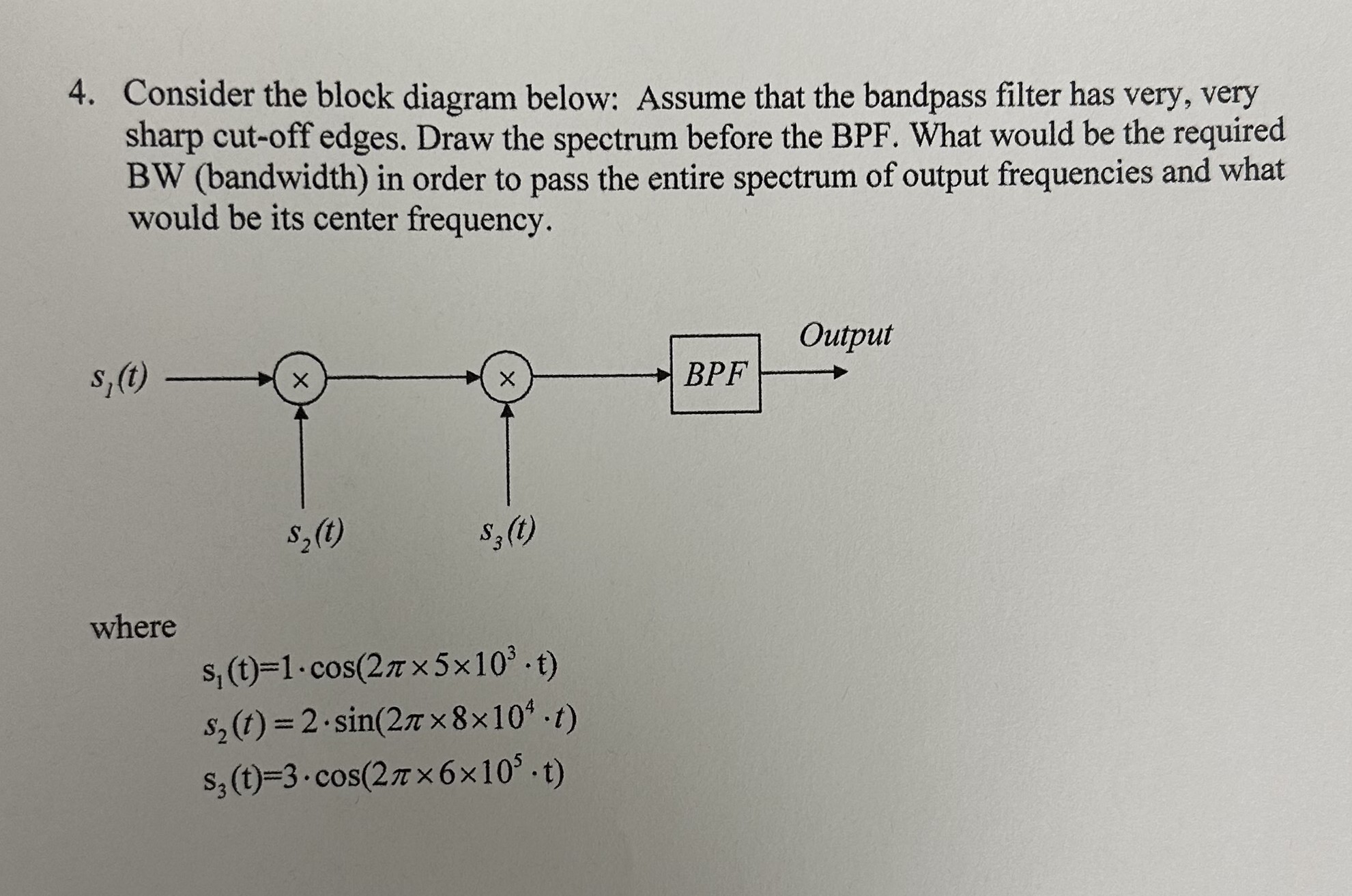 Solved 4. Consider the block diagram below: Assume that the | Chegg.com