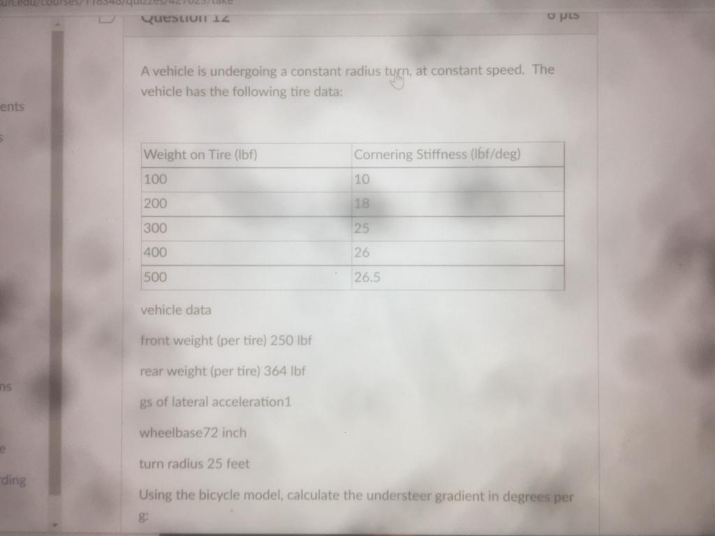 Solved A vehicle is undergoing a constant radius tymn, at | Chegg.com