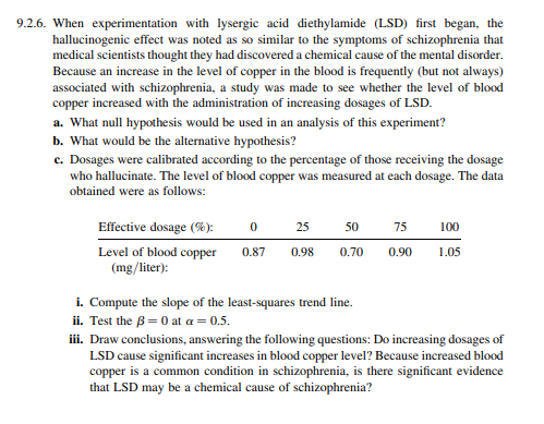 Solved 9.2.6. When experimentation with lysergic acid | Chegg.com