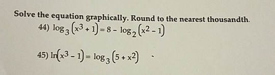 Solved Solve the equation graphically. Round to the nearest | Chegg.com