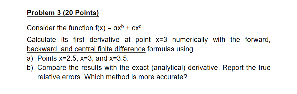 Solved Problem 3 (20 Points) Consider the function f(x) = | Chegg.com