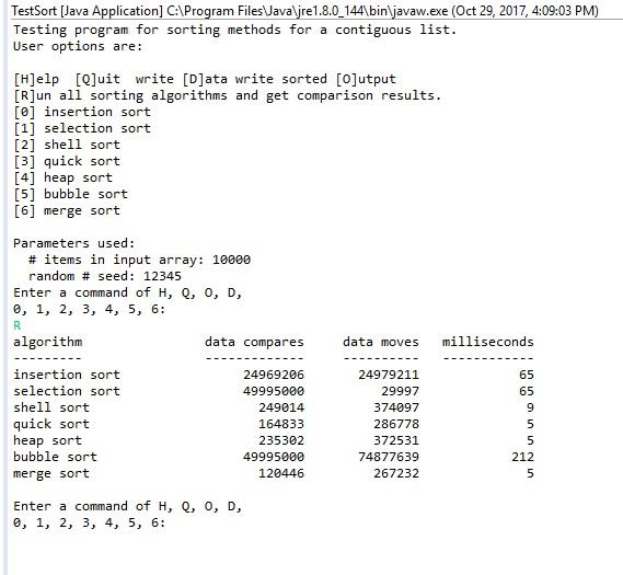 Modify the SortingComparisons.java program(files | Chegg.com