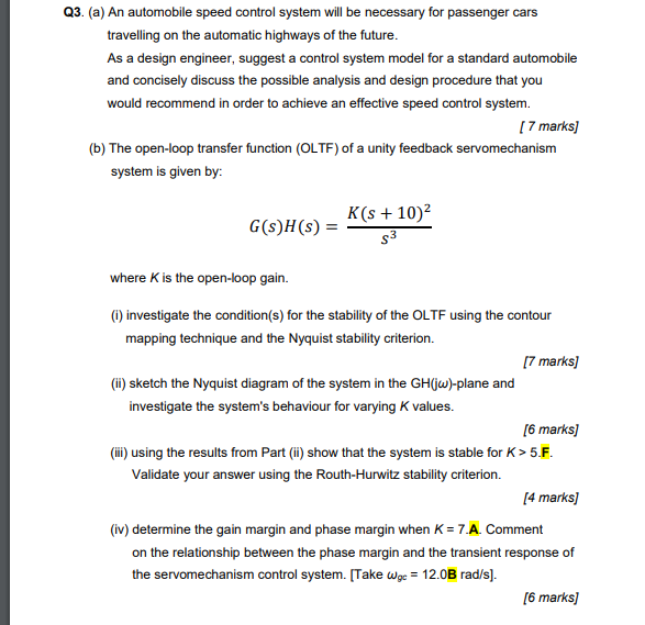 Solved For This Question: A=6 , B = 5 , F=0 SO For Iii) K> | Chegg.com