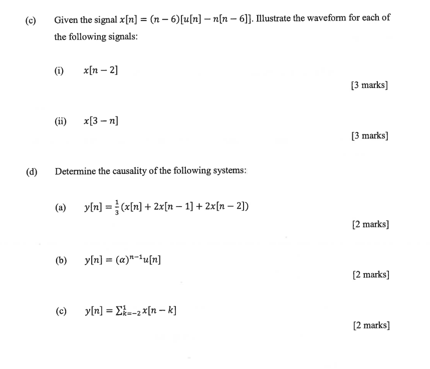 Solved C Given The Signal X[n] N−6 [u[n]−n[n−6]]