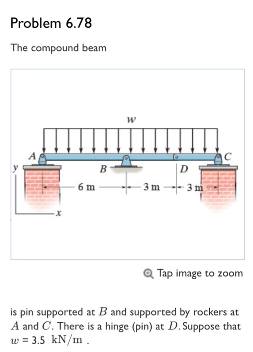 Solved Problem 6.78 The Compound Beam AB AC 6 M 3 M. 3 M Q | Chegg.com